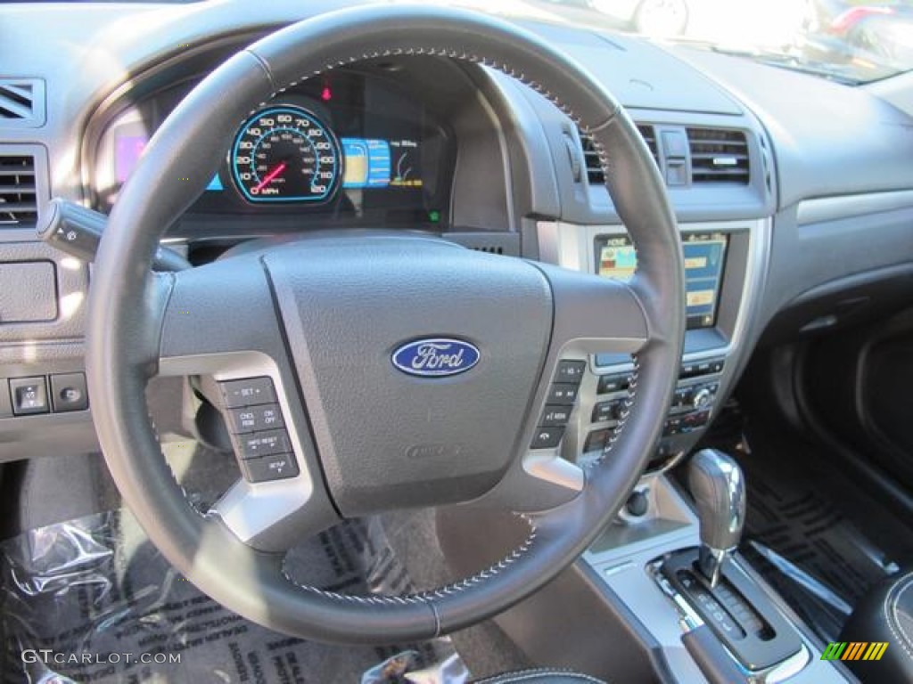 2010 Ford Fusion Hybrid Charcoal Black Steering Wheel Photo #59588511