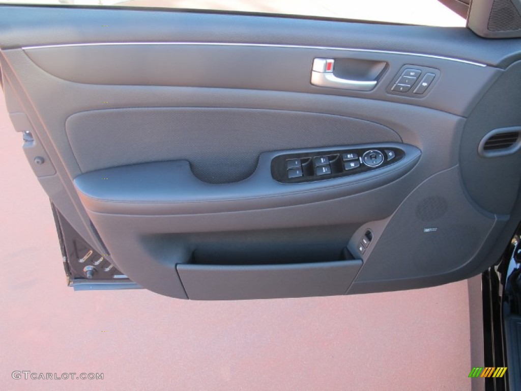 2012 Hyundai Genesis 4.6 Sedan Jet Black Door Panel Photo #59588775