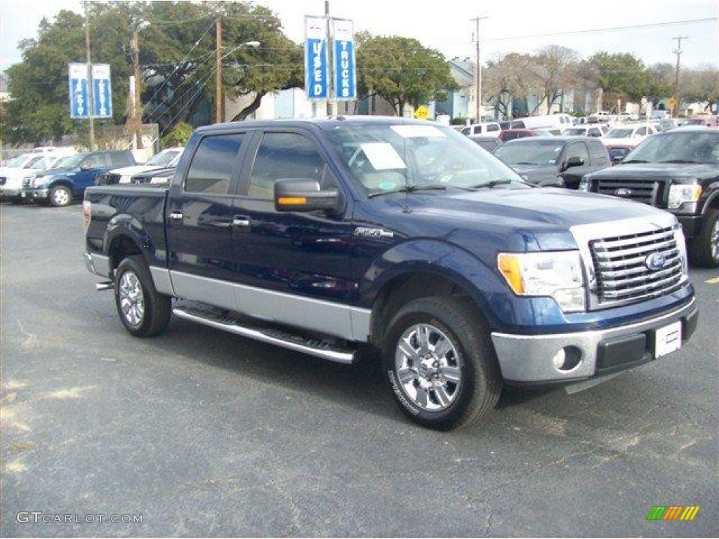 2010 F150 XLT SuperCrew - Dark Blue Pearl Metallic / Medium Stone photo #1