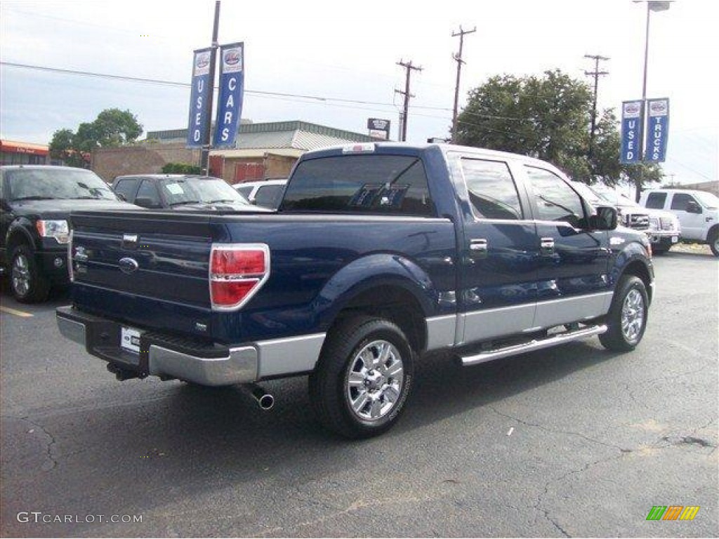 2010 F150 XLT SuperCrew - Dark Blue Pearl Metallic / Medium Stone photo #3