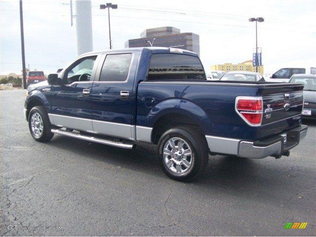 2010 F150 XLT SuperCrew - Dark Blue Pearl Metallic / Medium Stone photo #5