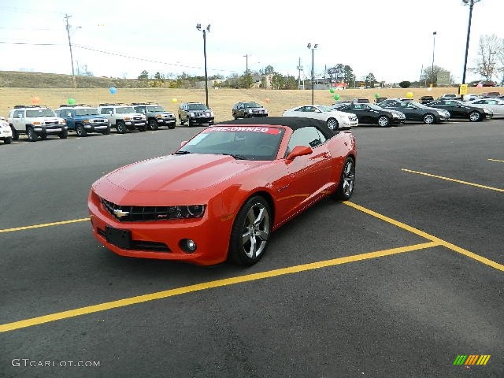 2011 Camaro LT/RS Convertible - Inferno Orange Metallic / Gray photo #1