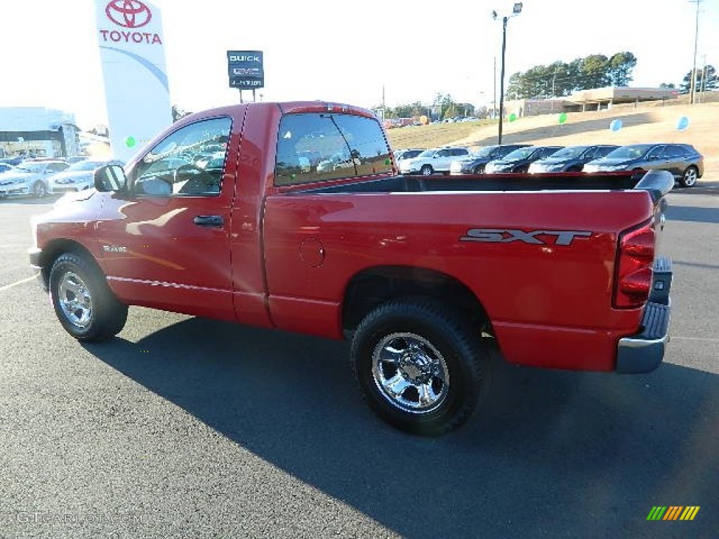 2008 Ram 1500 SXT Regular Cab - Flame Red / Medium Slate Gray photo #4