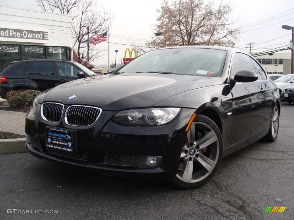 2007 3 Series 335i Coupe - Jet Black / Black photo #1