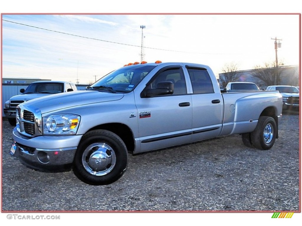 2007 Ram 3500 Lone Star Quad Cab Dually - Bright Silver Metallic / Medium Slate Gray photo #1