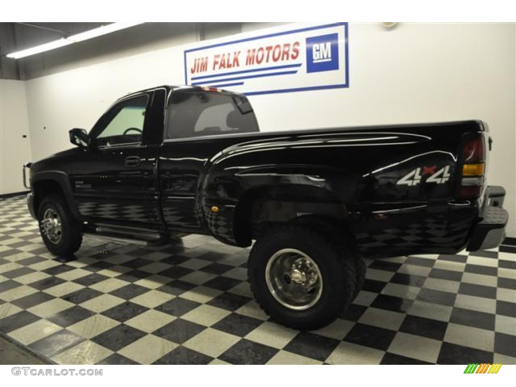2003 Sierra 3500 Regular Cab 4x4 Dually - Onyx Black / Dark Pewter photo #4