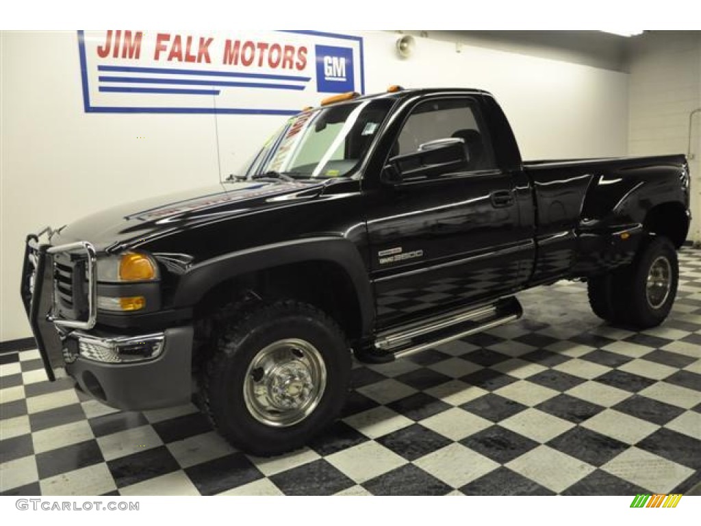 2003 Sierra 3500 Regular Cab 4x4 Dually - Onyx Black / Dark Pewter photo #26