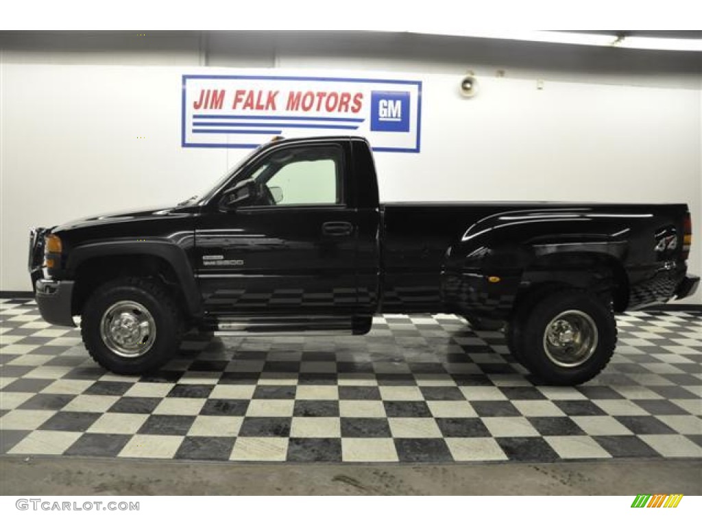 2003 Sierra 3500 Regular Cab 4x4 Dually - Onyx Black / Dark Pewter photo #27