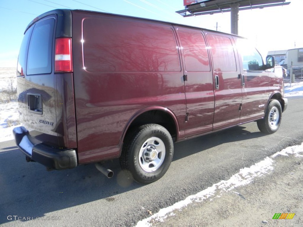Berry Red Metallic 2004 Chevrolet Express 2500 CNG Cargo Van Exterior Photo #59595837