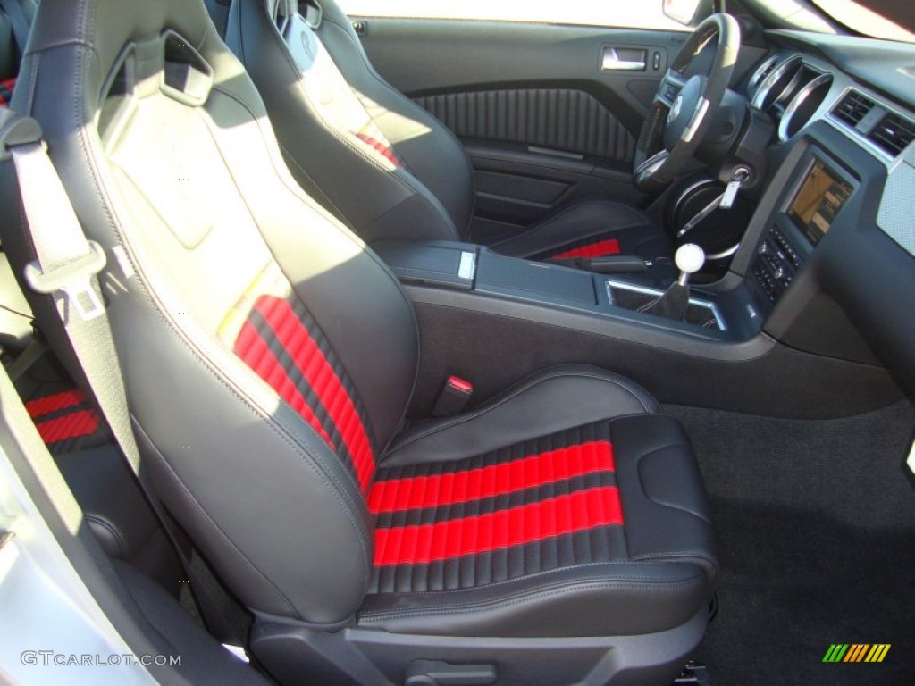 Charcoal Black/Red Recaro Sport Seats Interior 2012 Ford Mustang Shelby GT500 SVT Performance Package Coupe Photo #59596026