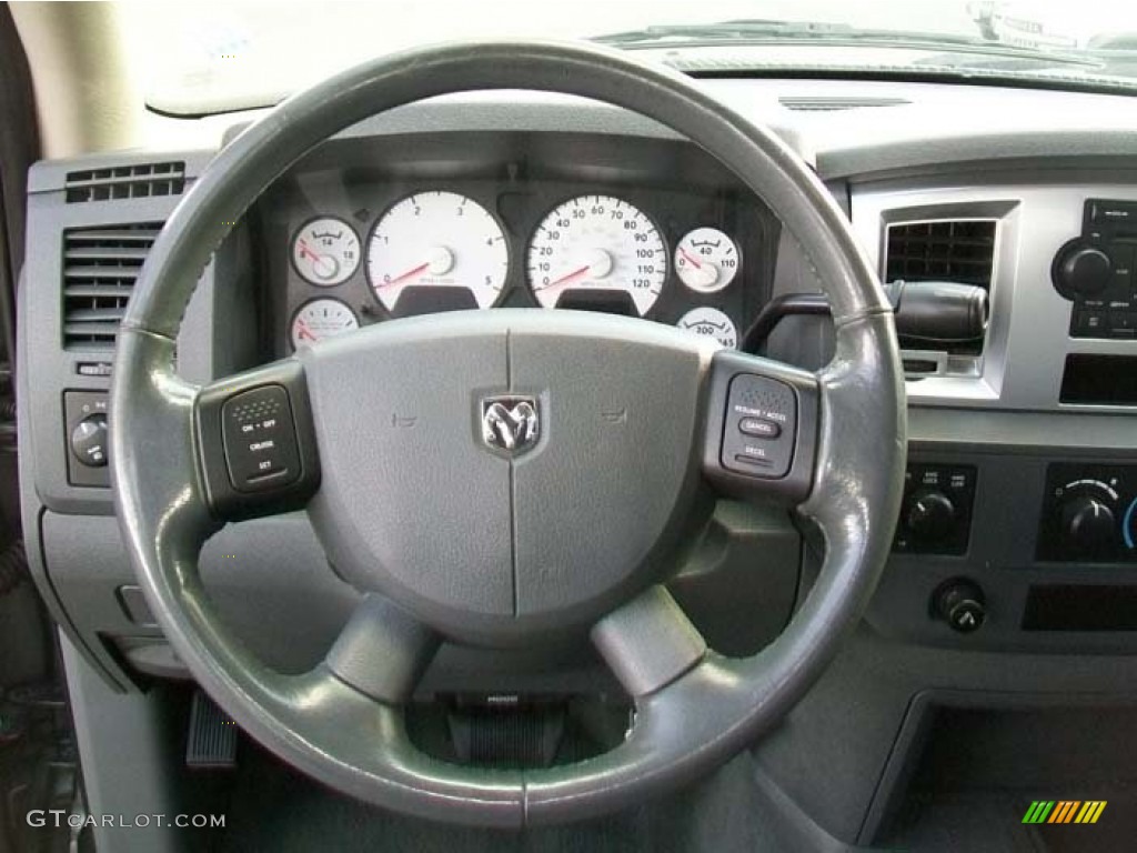 2007 Dodge Ram 2500 SLT Mega Cab 4x4 Medium Slate Gray Steering Wheel Photo #59596056