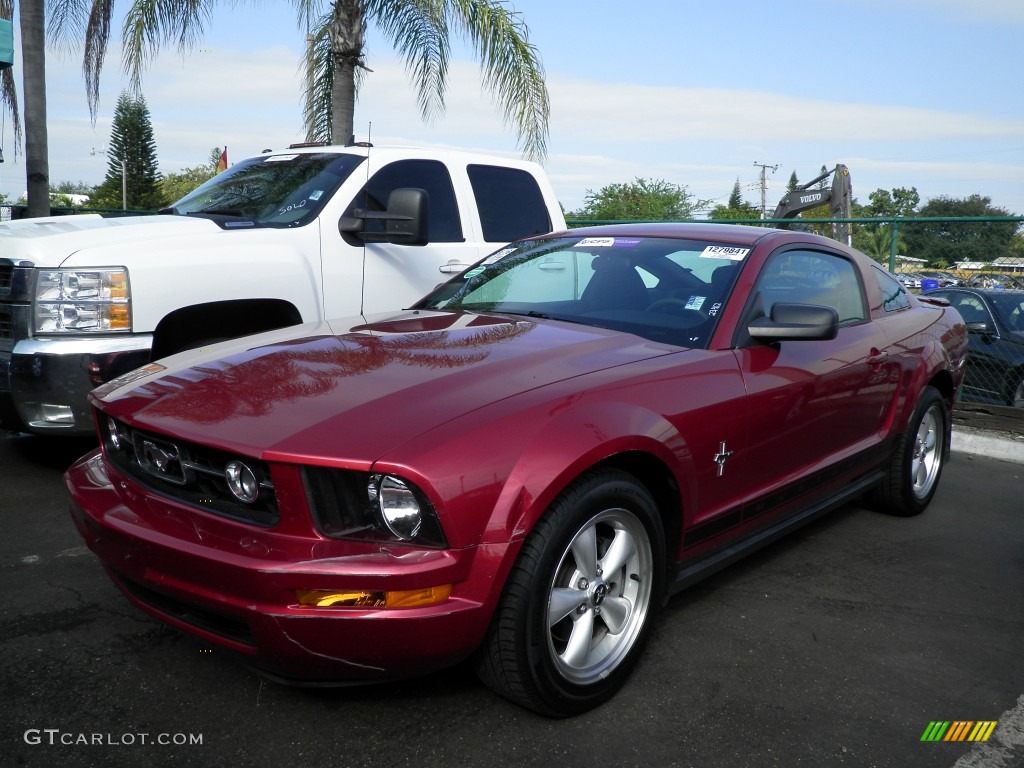 2007 Mustang V6 Deluxe Coupe - Redfire Metallic / Dark Charcoal photo #1