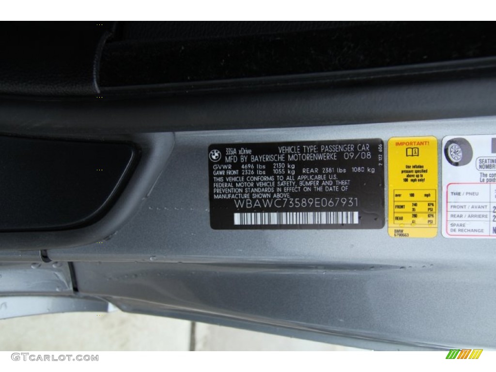 2009 3 Series 335xi Coupe - Space Grey Metallic / Black photo #15