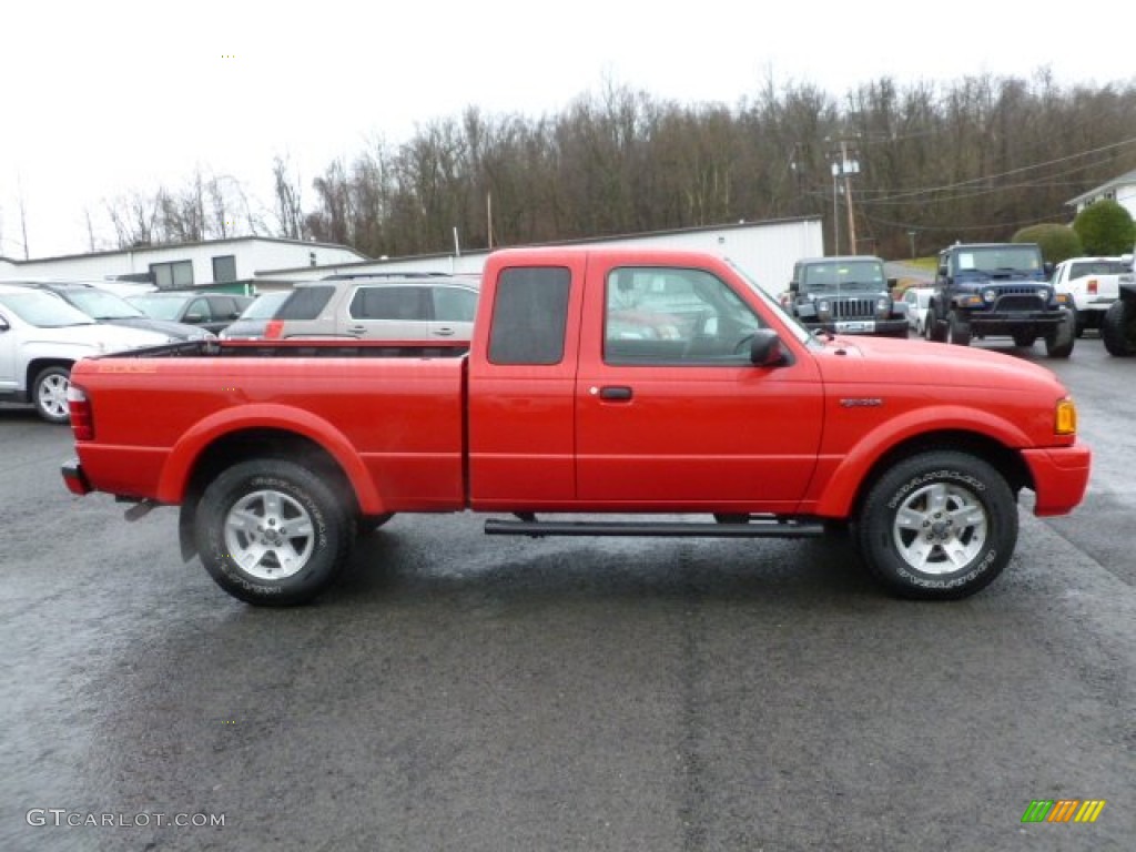 Bright Red 2004 Ford Ranger Edge SuperCab 4x4 Exterior Photo #59597683