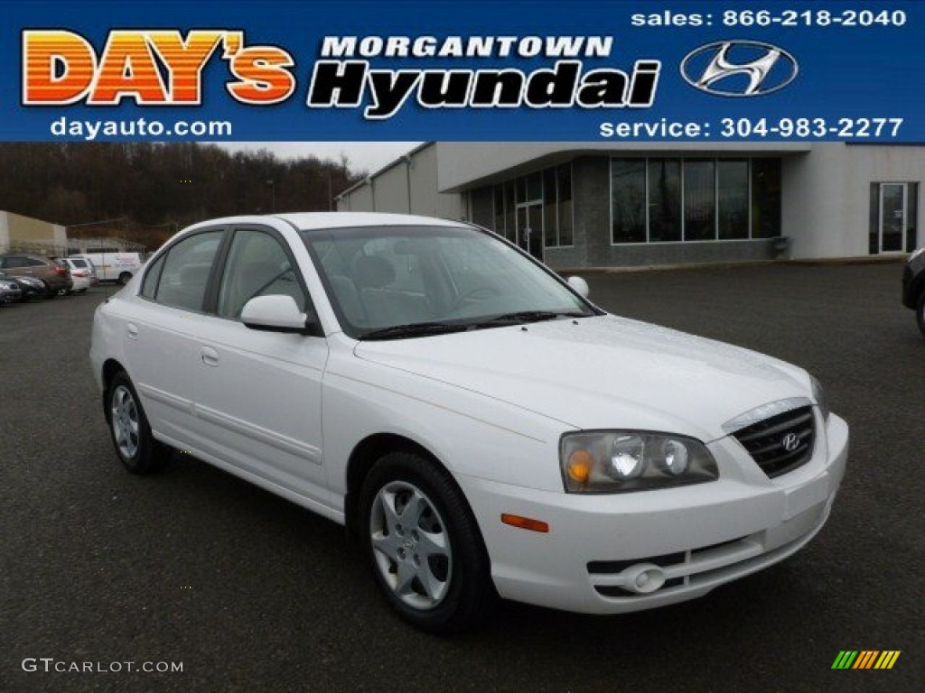 2006 Elantra GLS Sedan - Nordic White / Beige photo #1