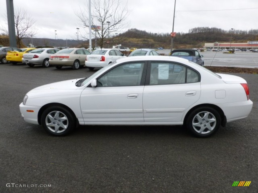 2006 Elantra GLS Sedan - Nordic White / Beige photo #4