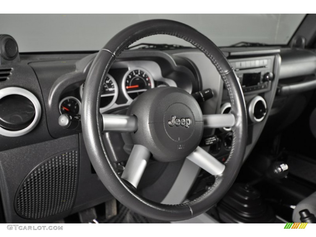 2009 Jeep Wrangler Sahara 4x4 Dark Slate Gray/Medium Slate Gray Steering Wheel Photo #59602305