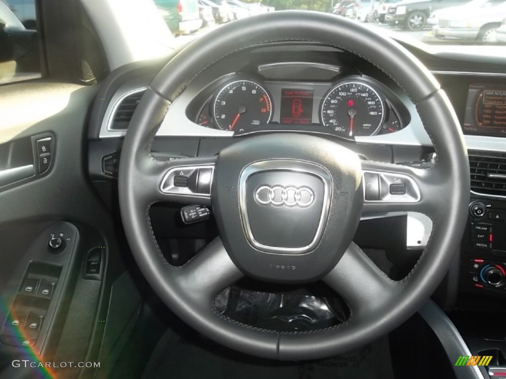 2011 Audi A4 2.0T quattro Sedan Black Steering Wheel Photo #59604582