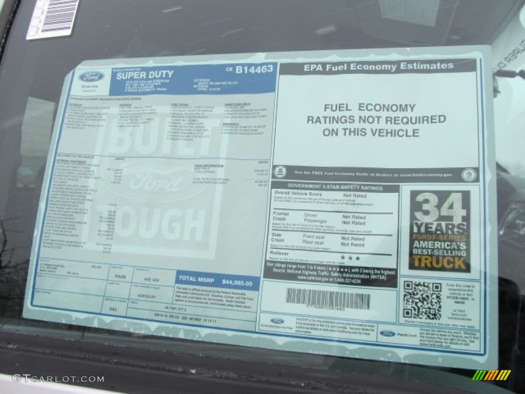 2012 Ford F250 Super Duty XLT SuperCab 4x4 Window Sticker Photo #59607912