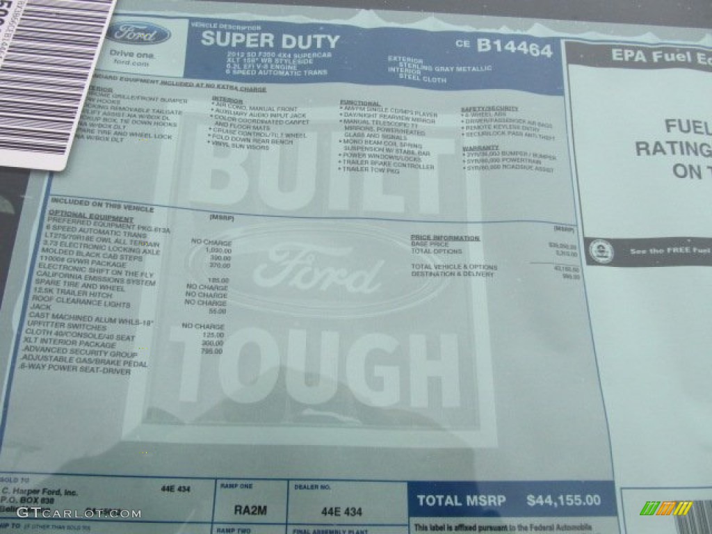 2012 F350 Super Duty XLT SuperCab 4x4 - Sterling Grey Metallic / Steel photo #5
