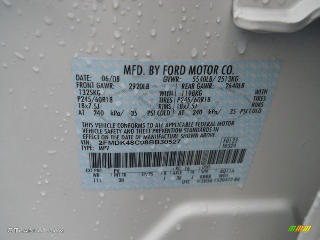 2008 Edge Color Code PV for White Sand Tri-Coat Metallic Photo #59608650