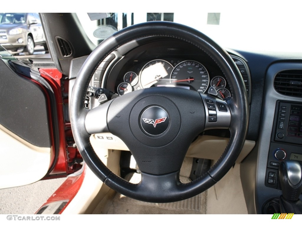 2007 Chevrolet Corvette Convertible Cashmere Steering Wheel Photo #59611290