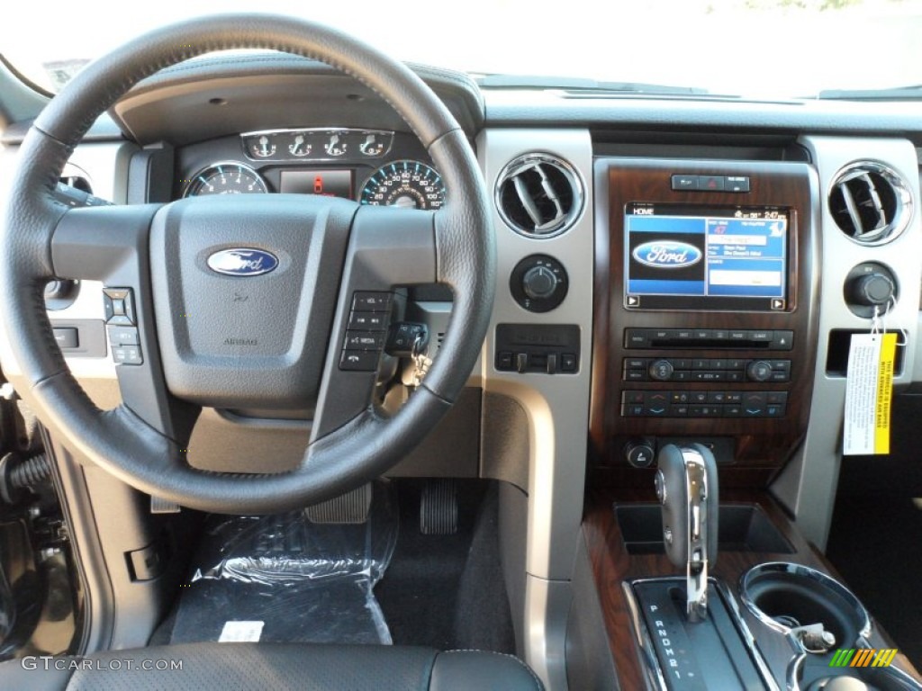 2012 Ford F150 Lariat SuperCrew 4x4 Black Dashboard Photo #59613171