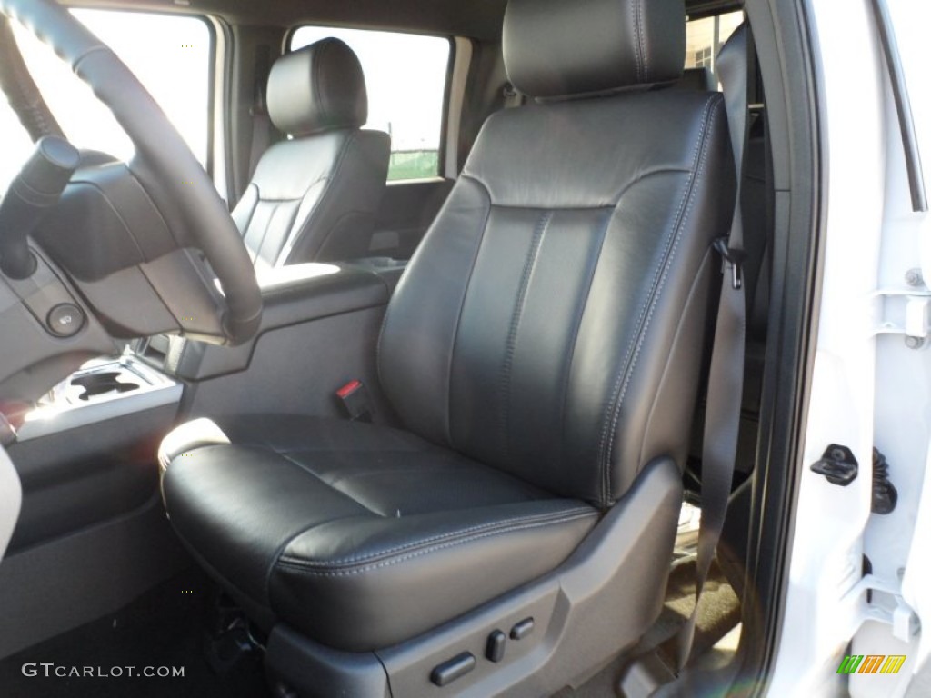 Black Interior 2012 Ford F250 Super Duty Lariat Crew Cab 4x4 Photo #59613495