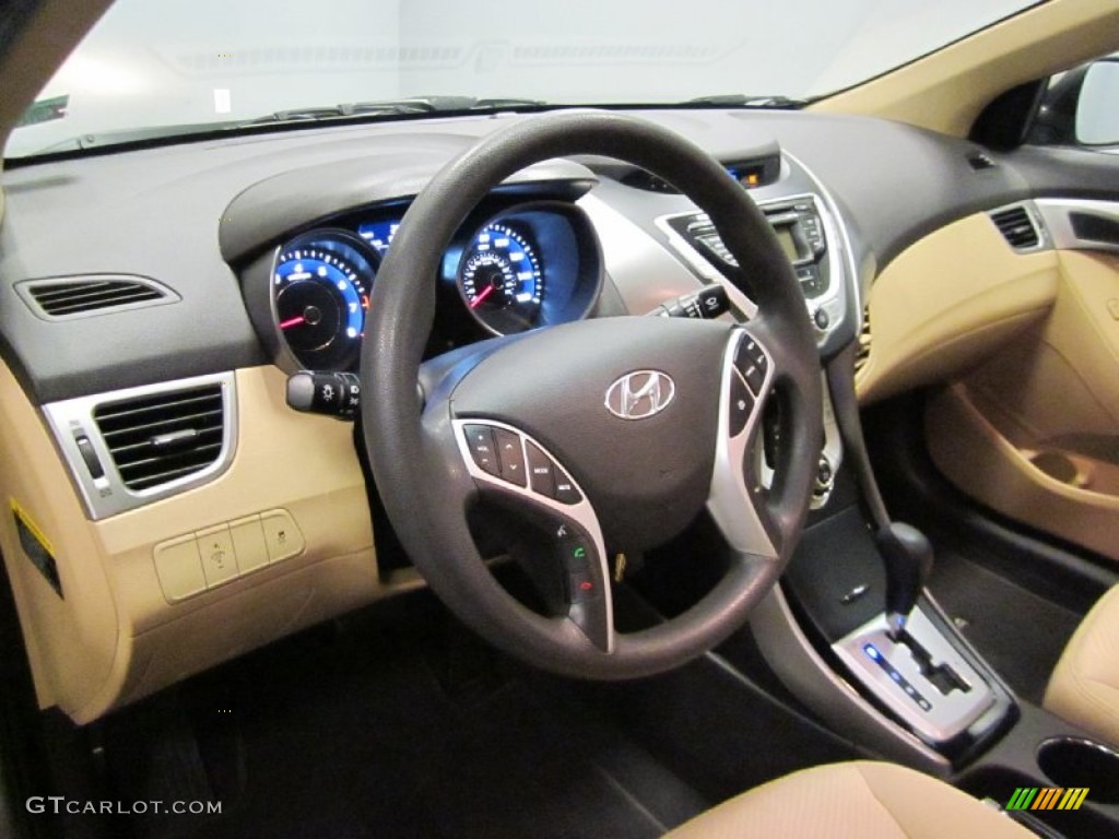2011 Hyundai Elantra GLS Beige Dashboard Photo #59613639