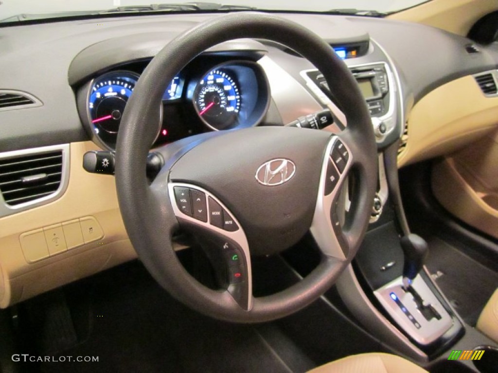 2011 Hyundai Elantra GLS Beige Steering Wheel Photo #59613645