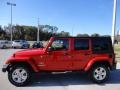 2010 Flame Red Jeep Wrangler Unlimited Sahara 4x4  photo #2