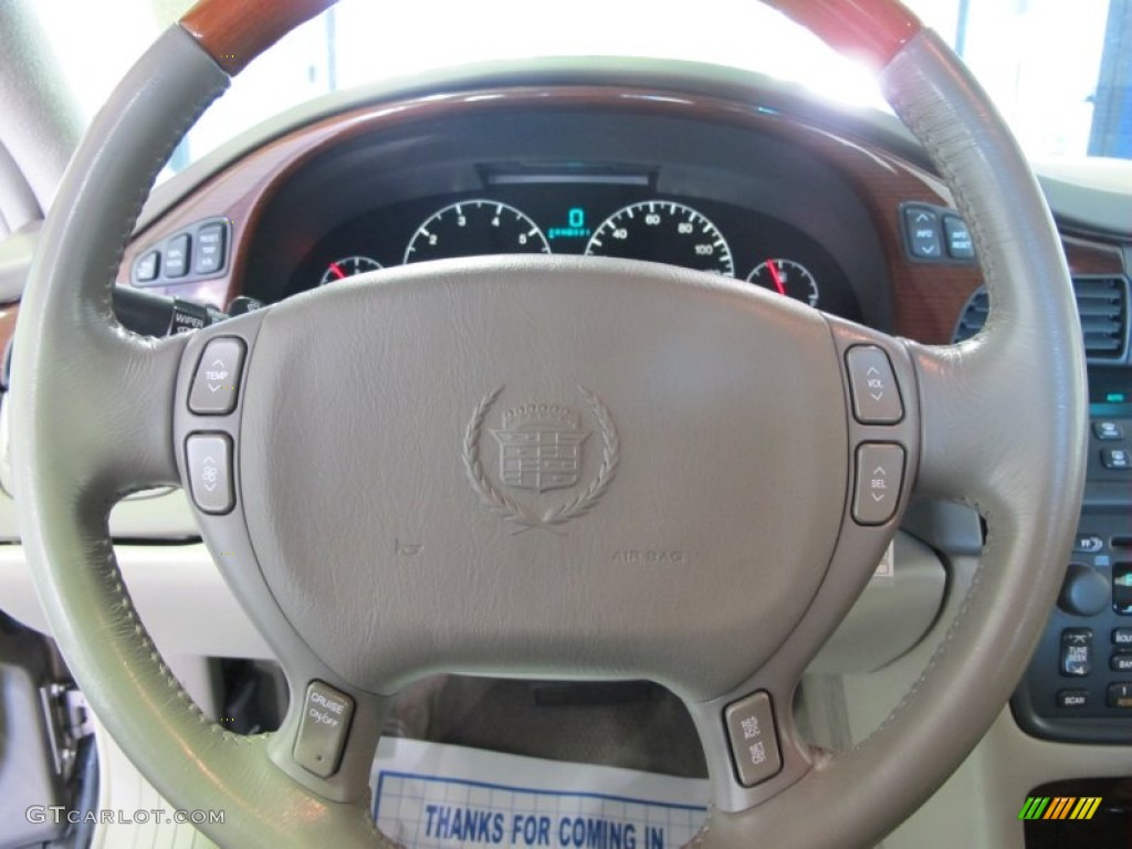 2000 Cadillac DeVille DTS Neutral Shale Steering Wheel Photo #59622756