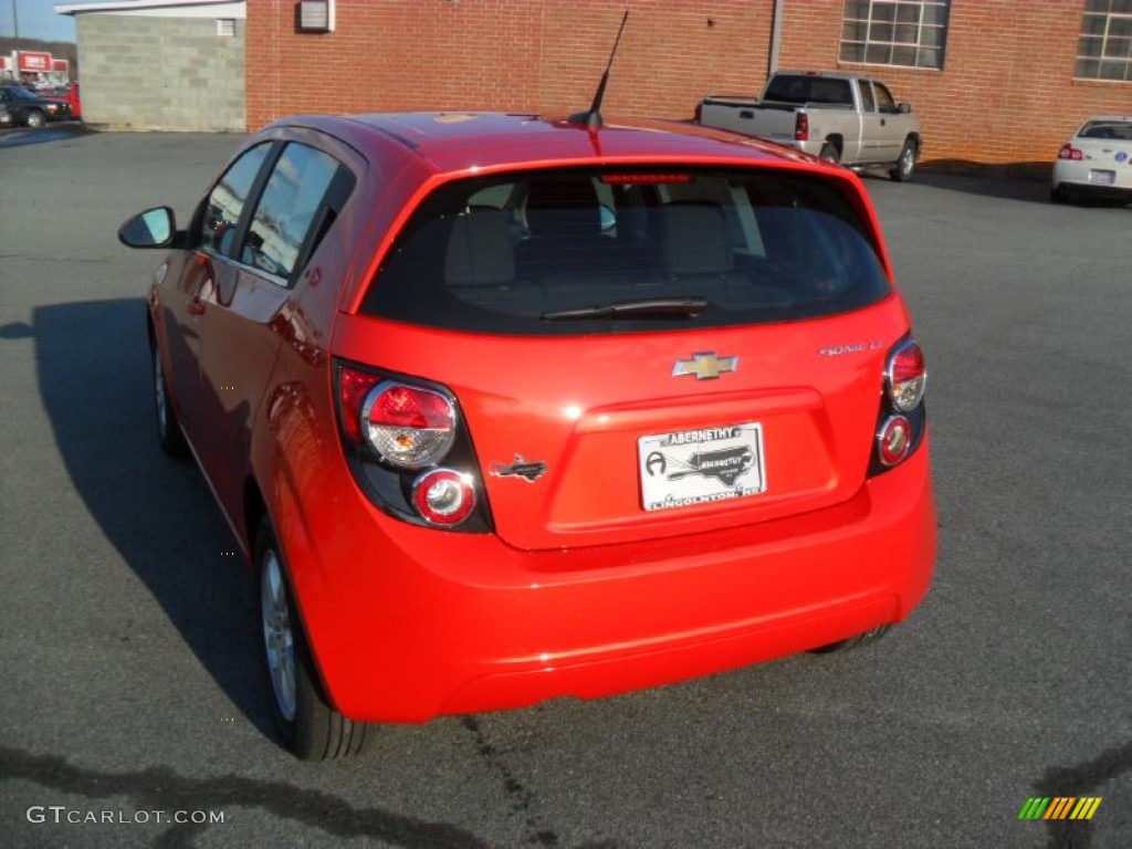 2012 Sonic LT Hatch - Inferno Orange Metallic / Jet Black/Dark Titanium photo #3