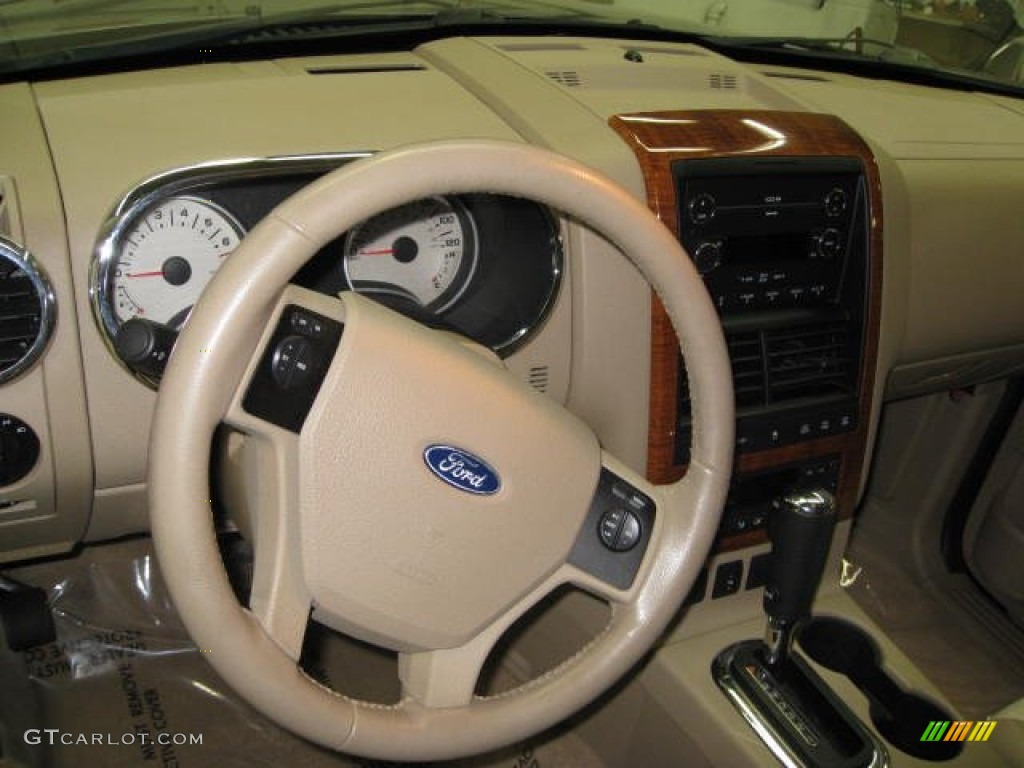 2008 Ford Explorer Eddie Bauer 4x4 Camel Steering Wheel Photo #59623140