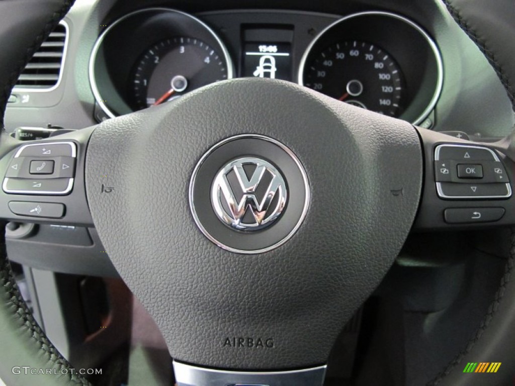 2012 Volkswagen Golf 4 Door TDI Titan Black Steering Wheel Photo #59626204