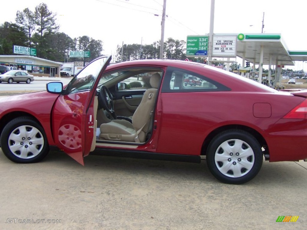 2003 Accord LX V6 Sedan - San Marino Red / Ivory photo #10