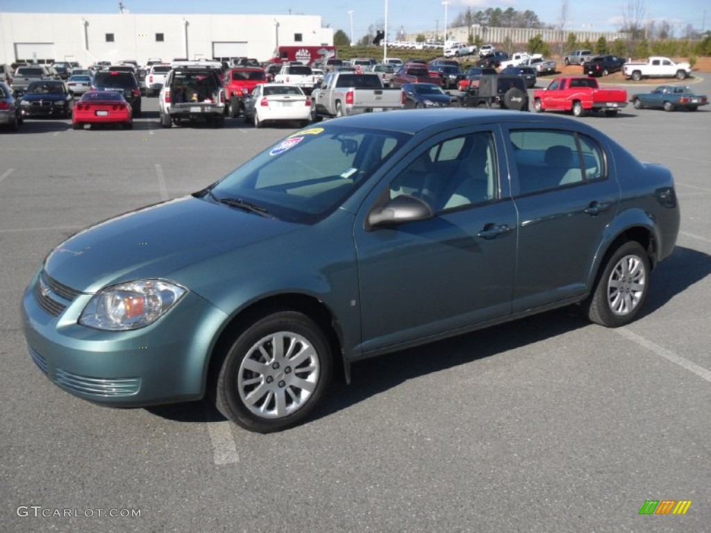 2009 Cobalt LS XFE Sedan - Silver Moss Metallic / Gray photo #1