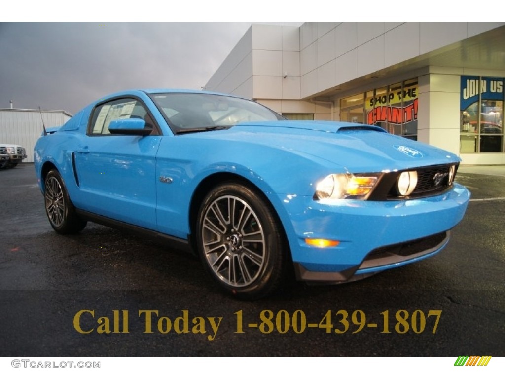 2012 Mustang GT Premium Coupe - Grabber Blue / Charcoal Black/Cashmere photo #1