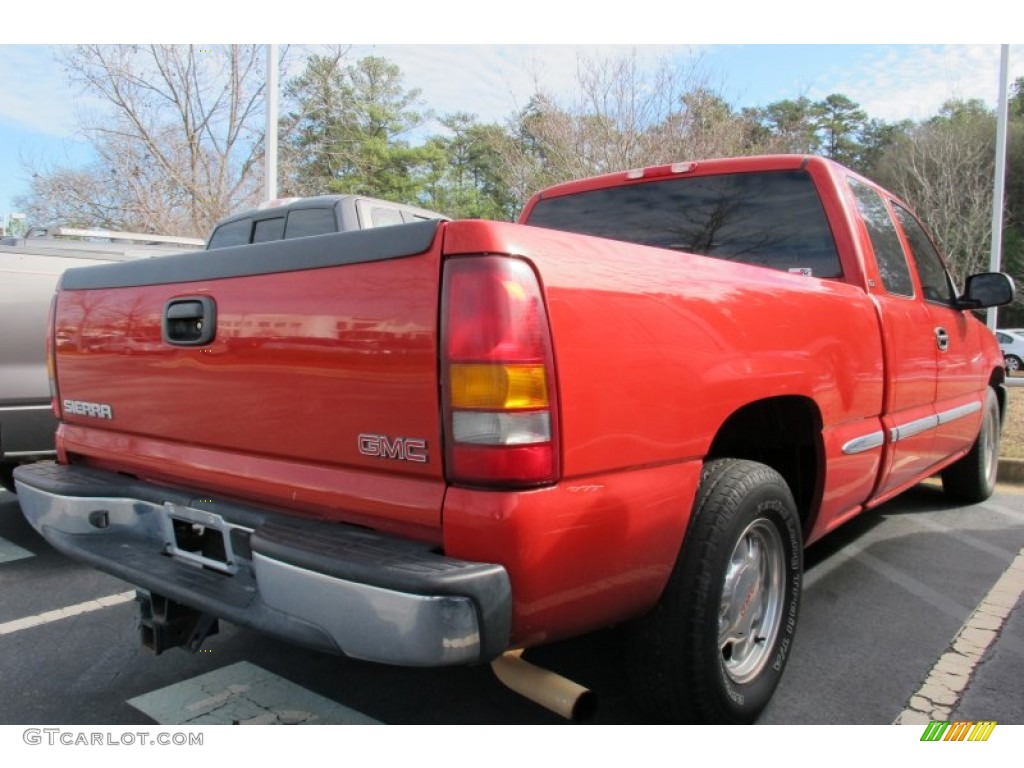 2002 Sierra 1500 SLE Extended Cab - Fire Red / Graphite photo #3
