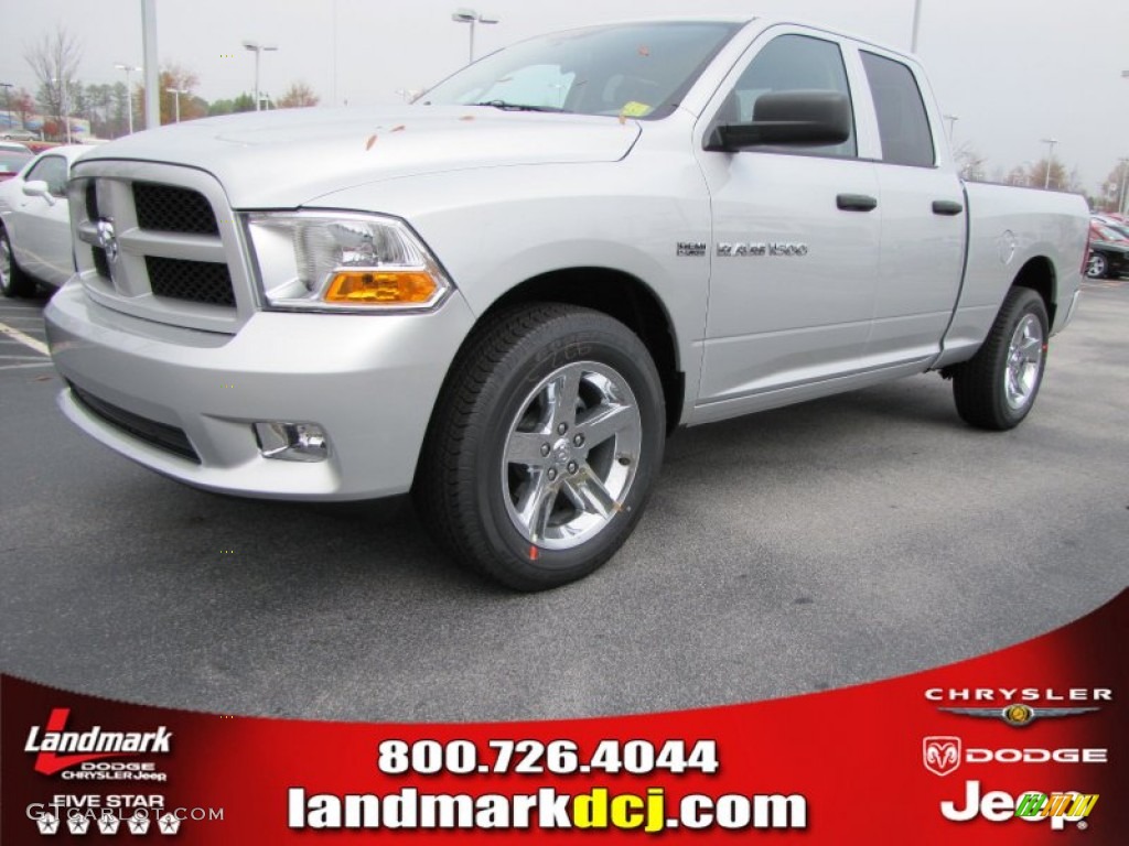 2012 Ram 1500 Express Quad Cab - Bright Silver Metallic / Dark Slate Gray/Medium Graystone photo #1