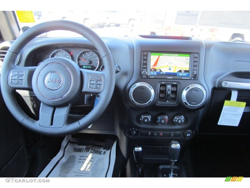 2012 Jeep Wrangler Unlimited Sahara 4x4 Black Dashboard Photo #59633028
