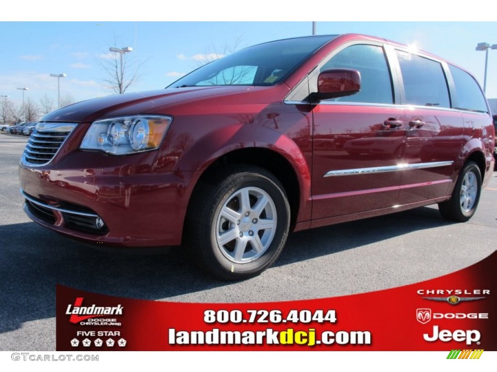 2012 Town & Country Touring - Deep Cherry Red Crystal Pearl / Dark Frost Beige/Medium Frost Beige photo #1