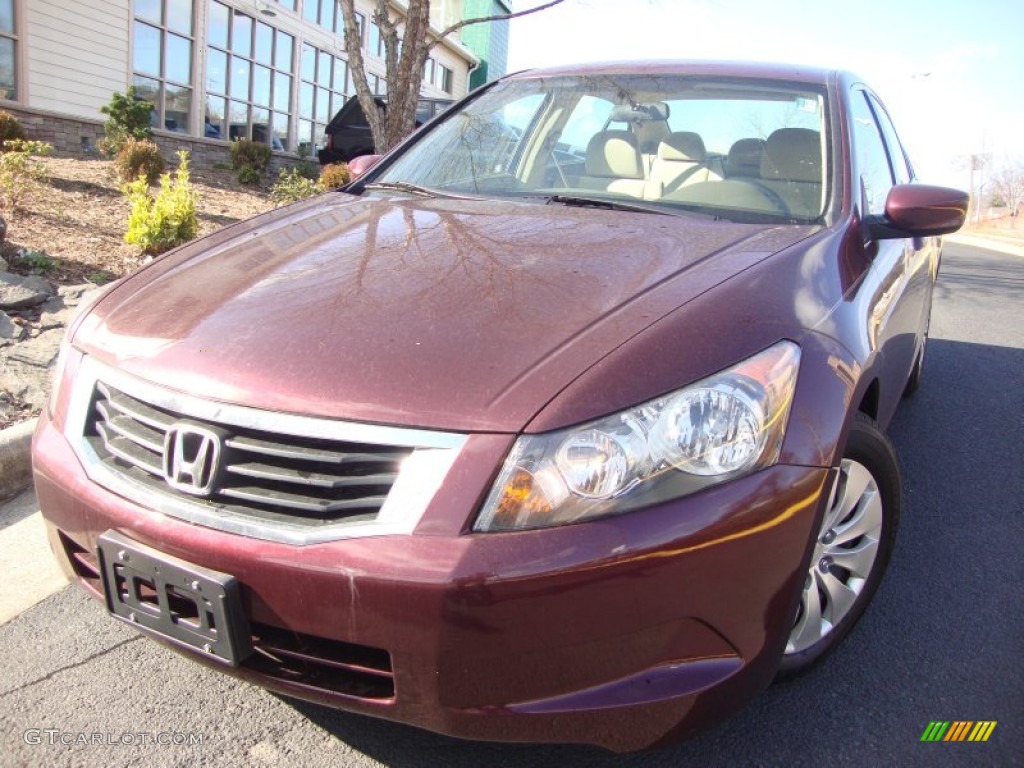 2009 Accord LX Sedan - Basque Red Pearl / Ivory photo #1