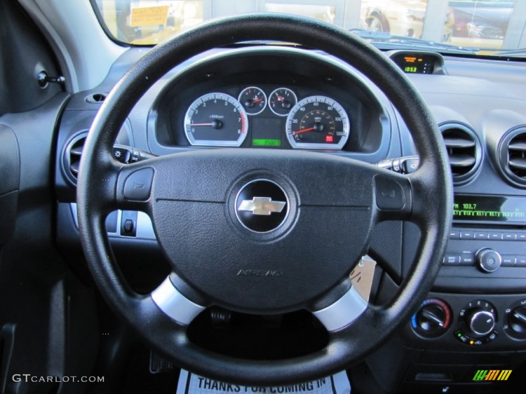 2009 Chevrolet Aveo Aveo5 LS Charcoal Steering Wheel Photo #59636229