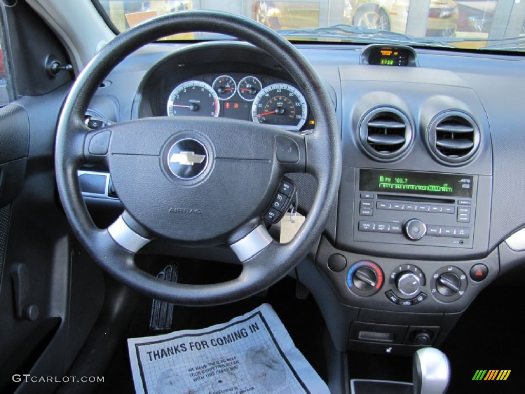 2009 Chevrolet Aveo LT Sedan Charcoal Dashboard Photo #59636940