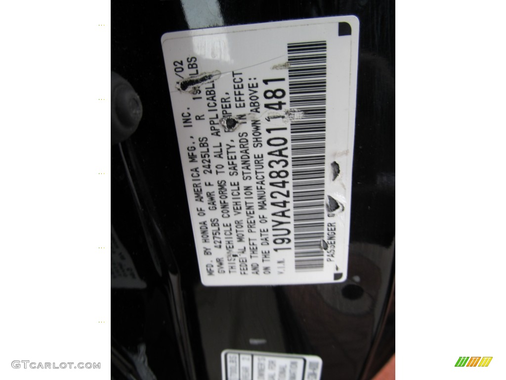2003 Acura CL 3.2 Info Tag Photo #59638611