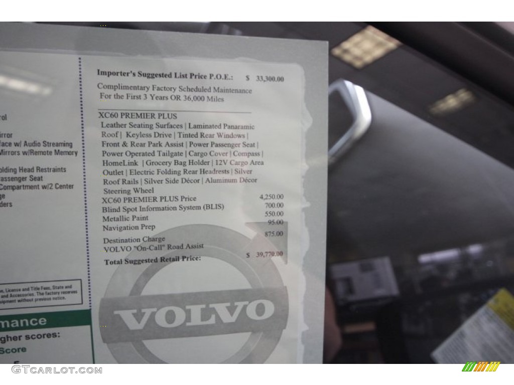 2012 Volvo XC60 3.2 Window Sticker Photo #59642957