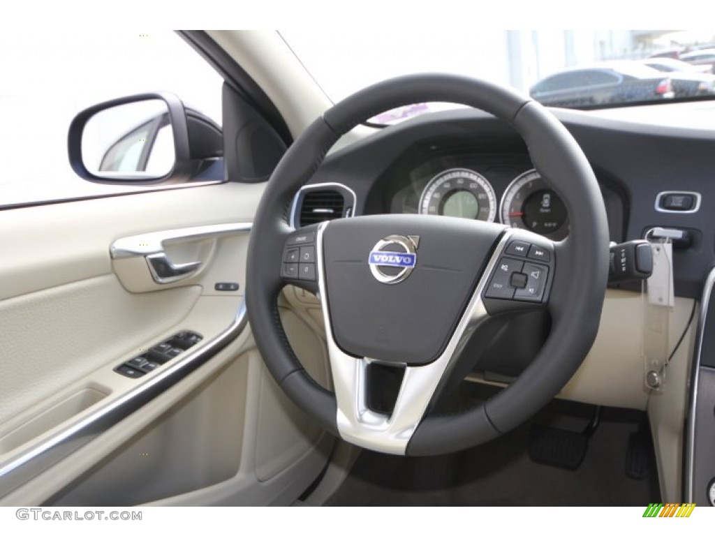 2012 Volvo S60 T5 Soft Beige Steering Wheel Photo #59643659