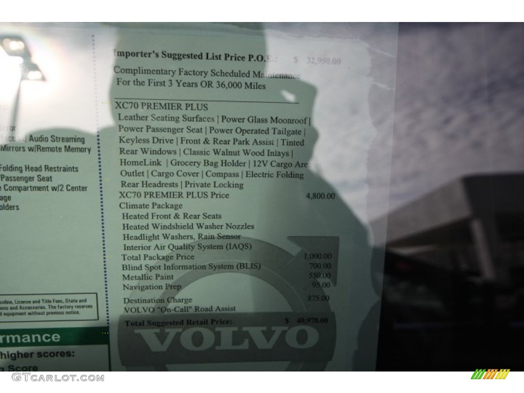 2012 Volvo XC70 3.2 Window Sticker Photo #59645021