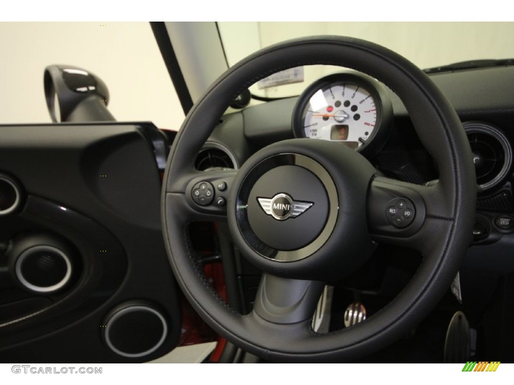 2012 Mini Cooper S Hardtop Carbon Black Steering Wheel Photo #59645039